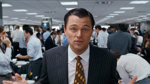 Leonardo Dicaprio in The Wolf Of Wall Street